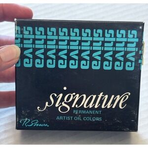 Vintage 2 Tubes Shiva Signature Artists Oil Paint Canvas Ice Blue Yellow Citron